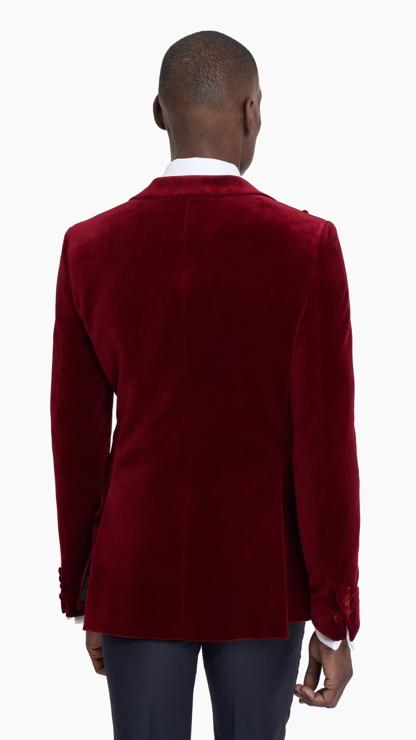 Cherry Velvet Tuxedo Jacket