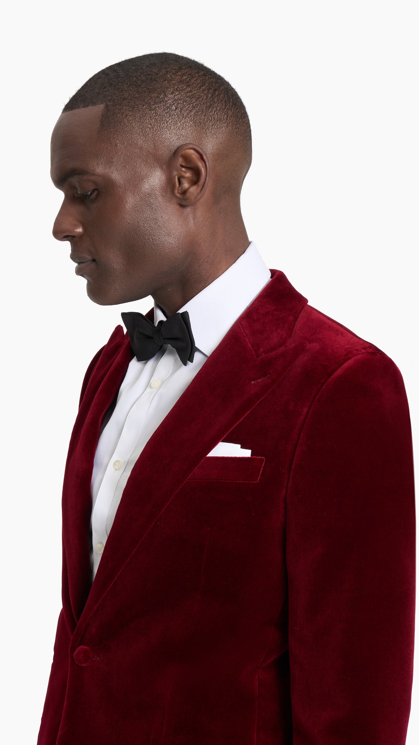 Cherry Velvet Tuxedo Jacket