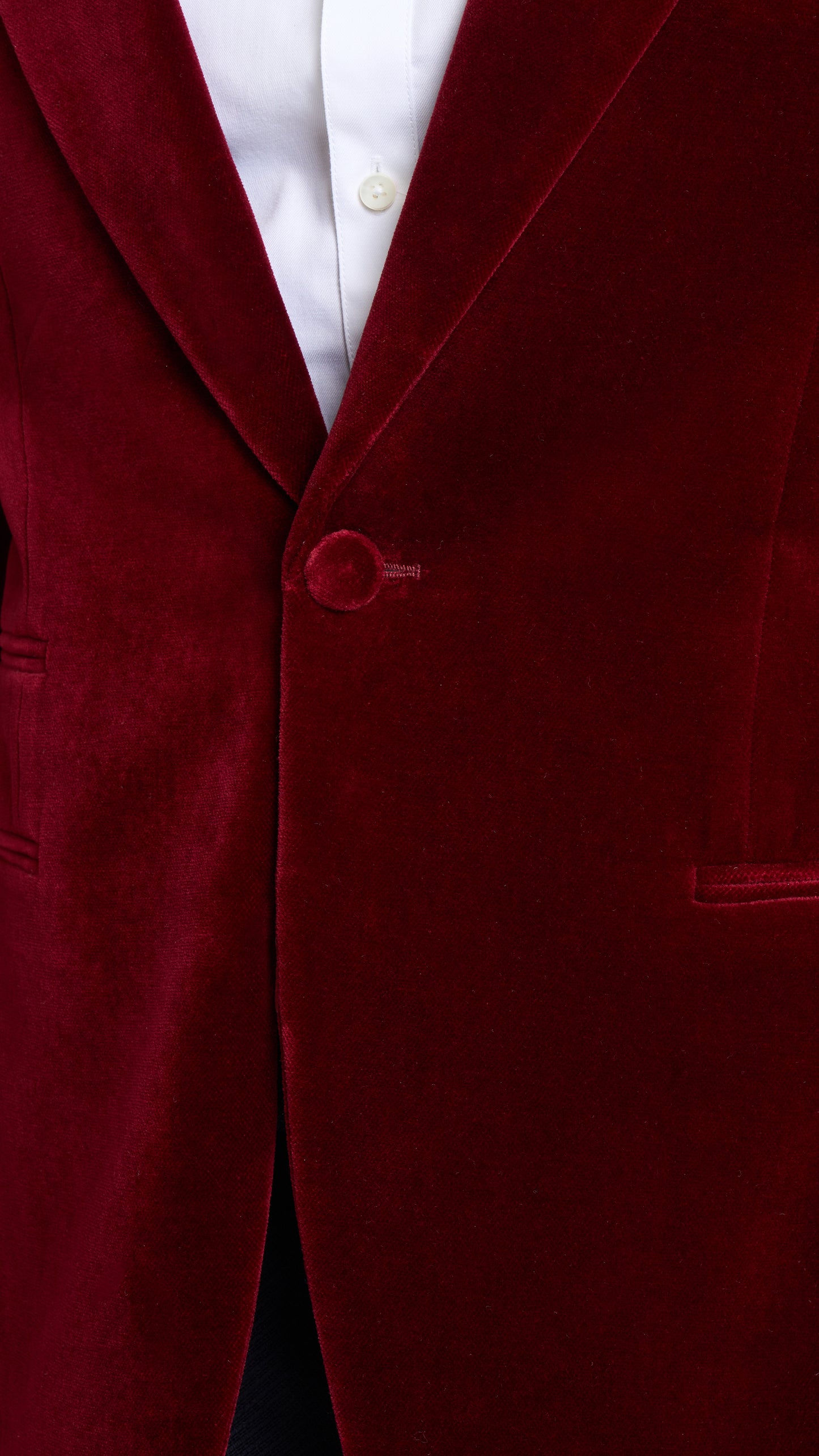 Cherry Velvet Tuxedo Jacket