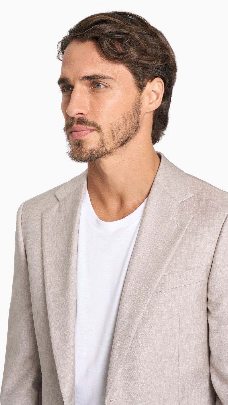 Dormeuil Beige Sharkskin Custom Jacket