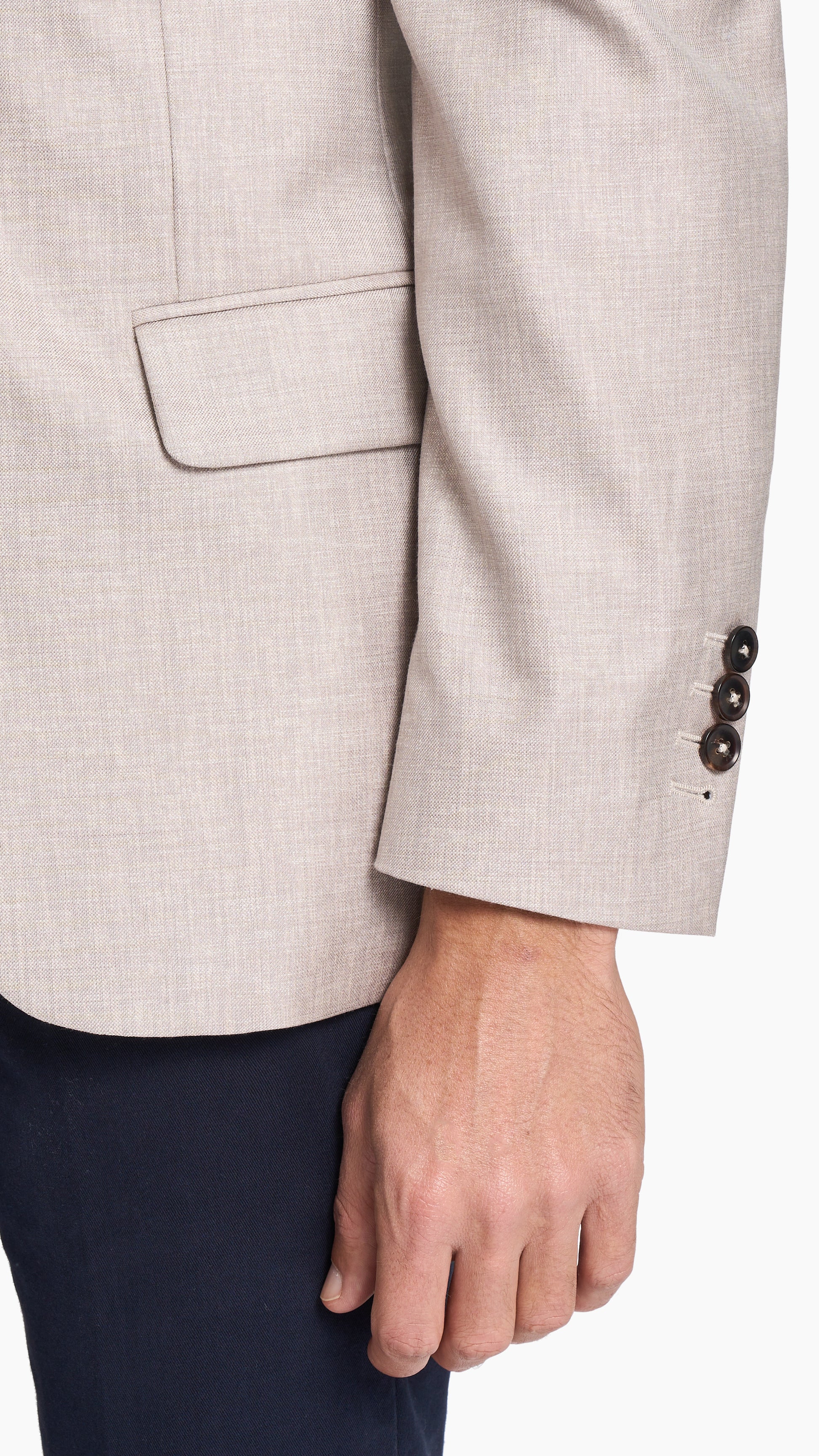 Dormeuil Beige Sharkskin Custom Jacket