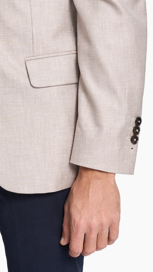 Dormeuil Beige Sharkskin Custom Jacket