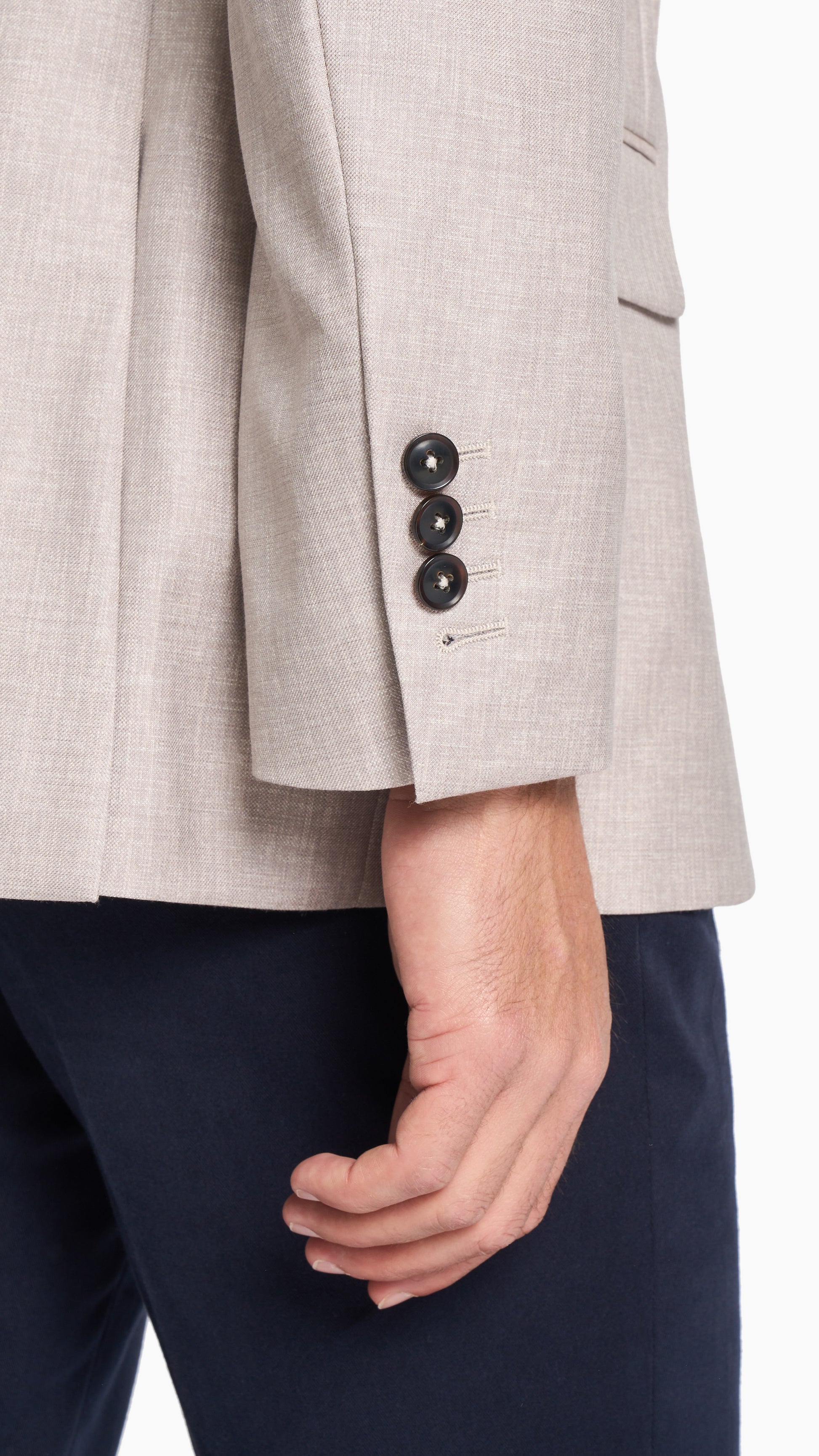 Dormeuil Beige Sharkskin Custom Jacket