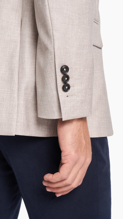 Dormeuil Beige Sharkskin Custom Jacket