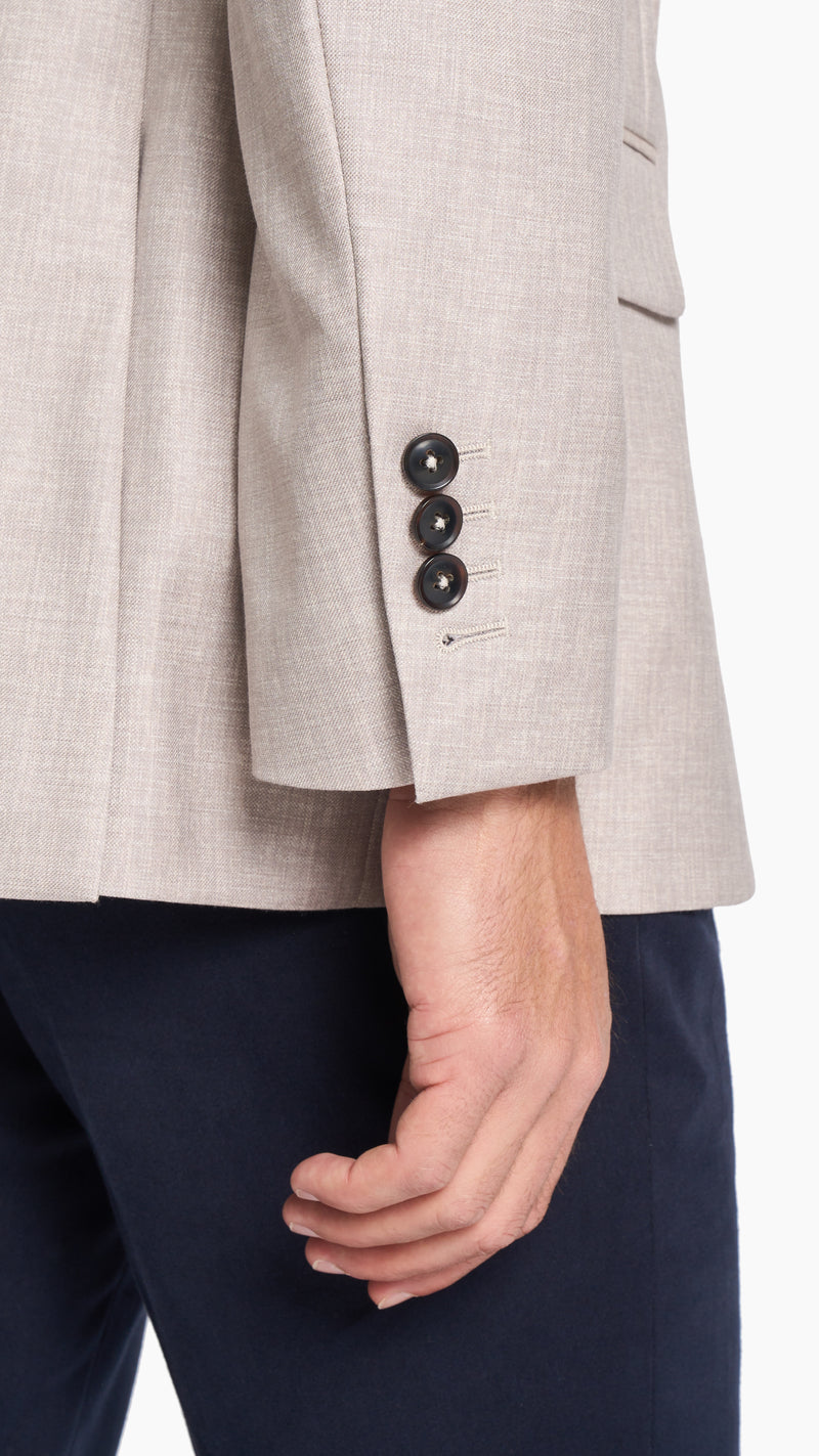 Dormeuil Beige Sharkskin Custom Jacket