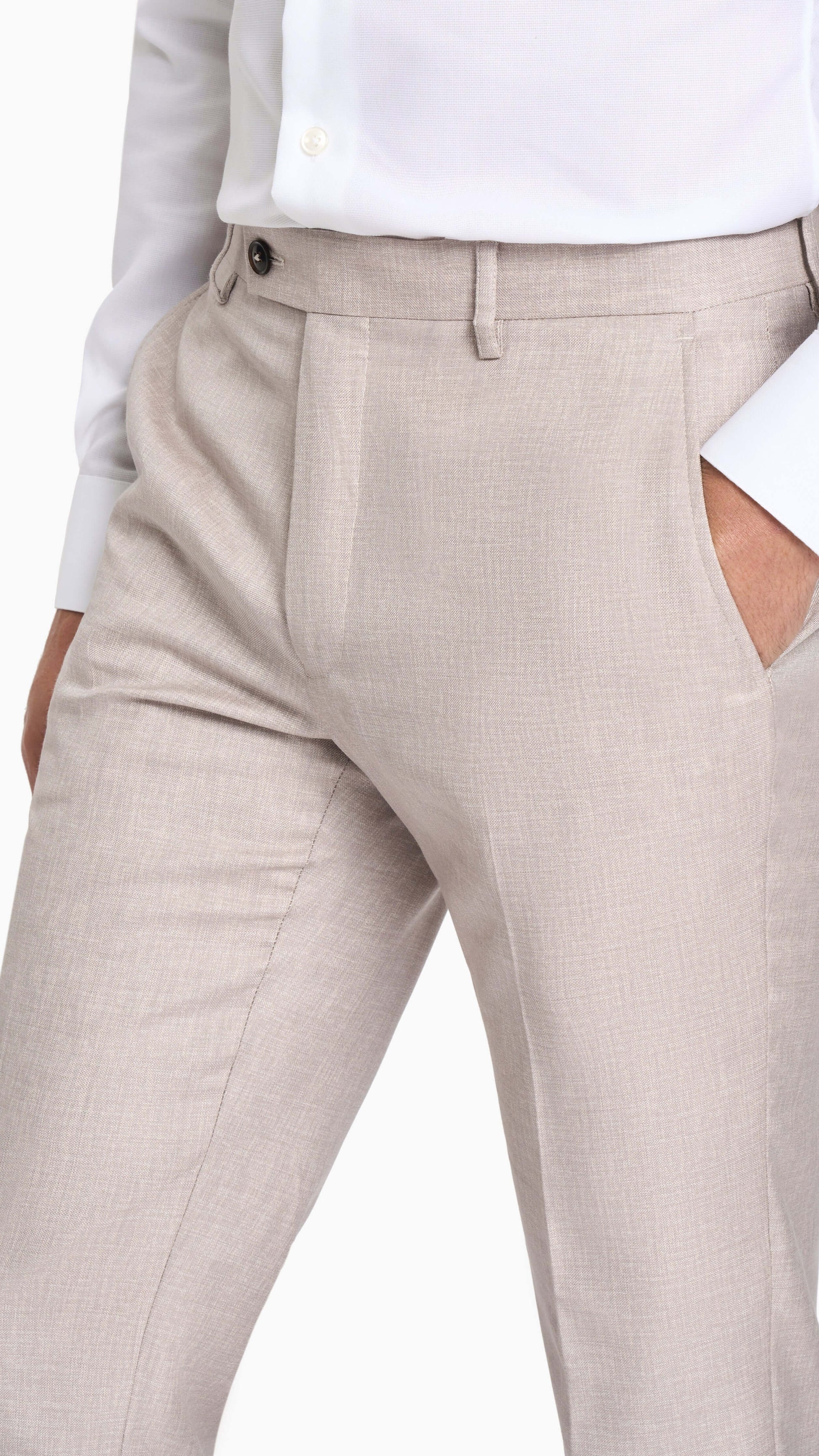 Dormeuil Beige Sharkskin Custom Suit