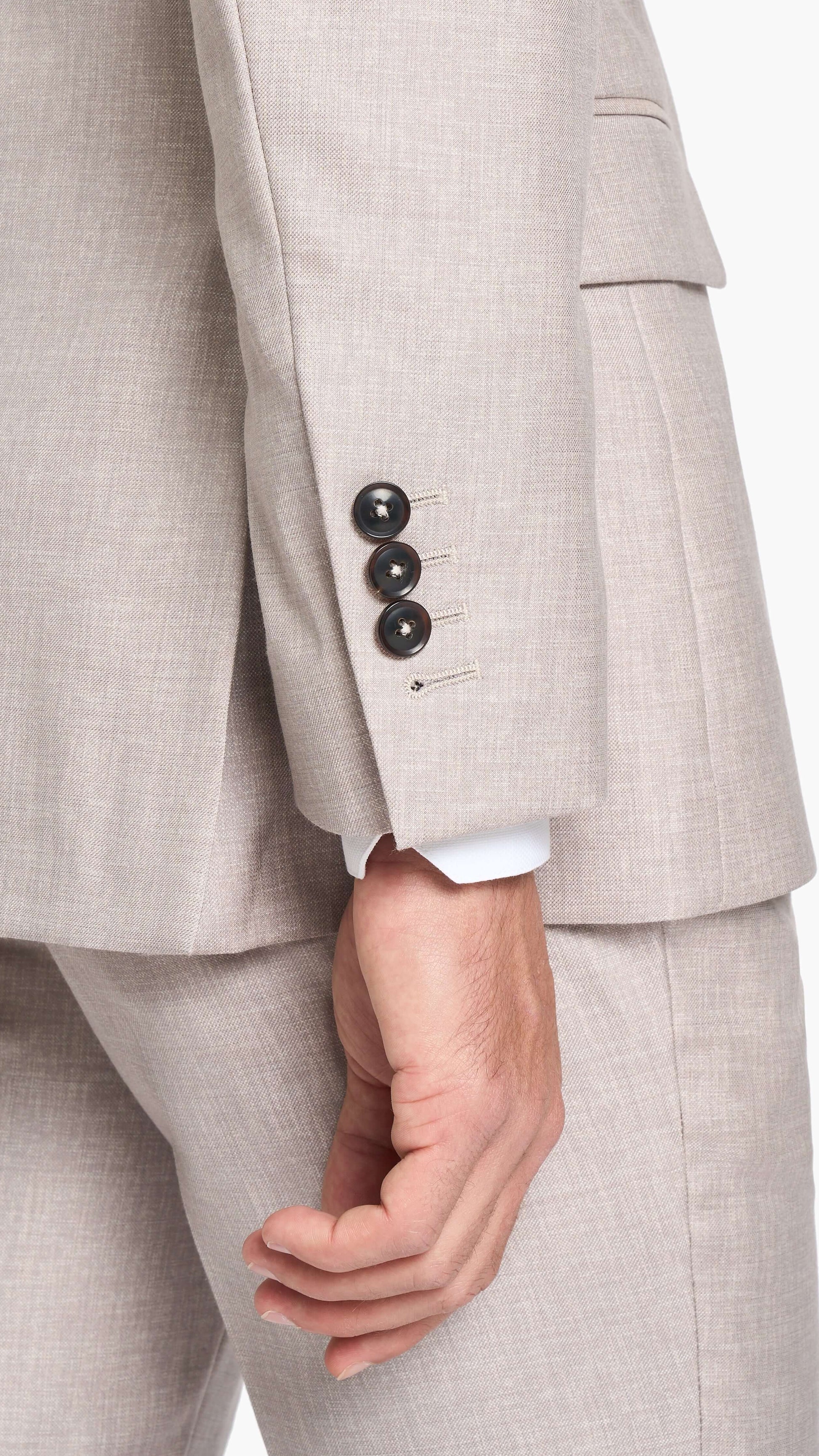 Dormeuil Beige Sharkskin Custom Suit