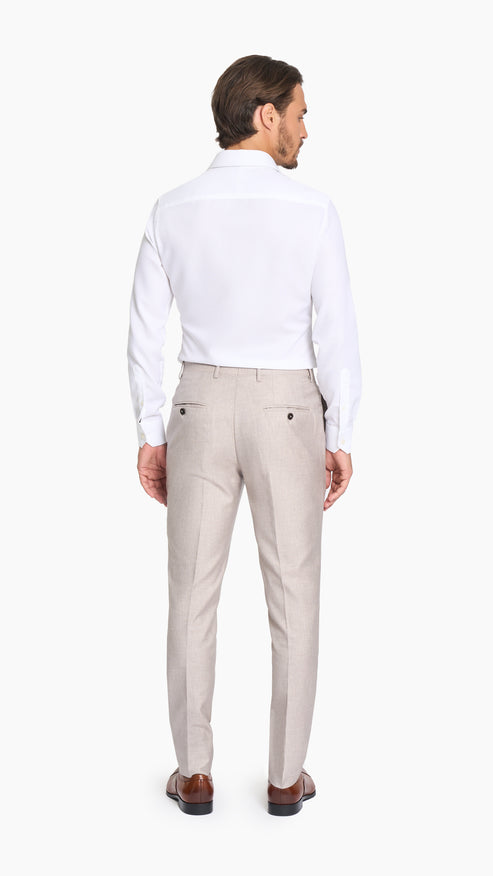 Beige Sharkskin Trouser