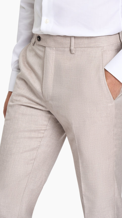 Beige Sharkskin Trouser