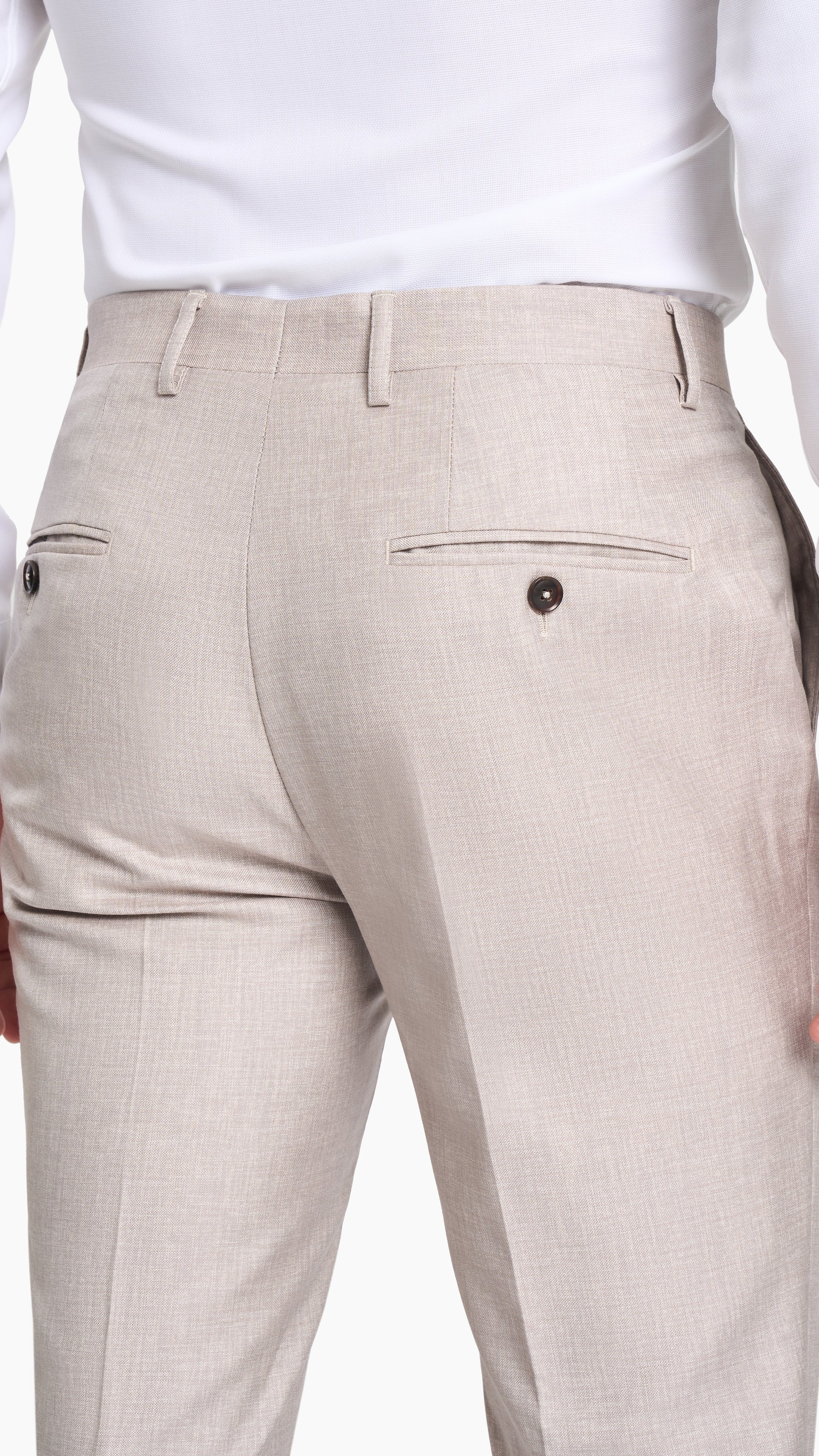 Beige Sharkskin Trouser