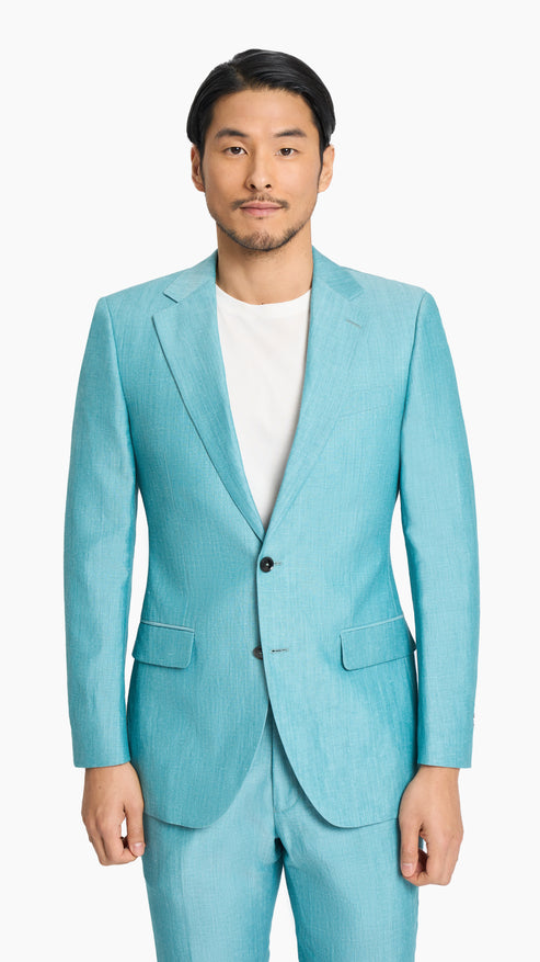 Teal Plain Weave Jacket