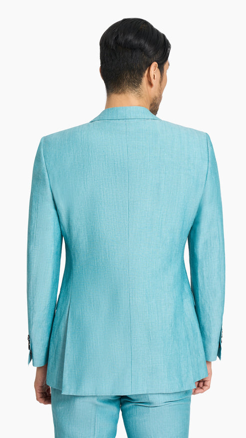 Teal Plain Weave Jacket
