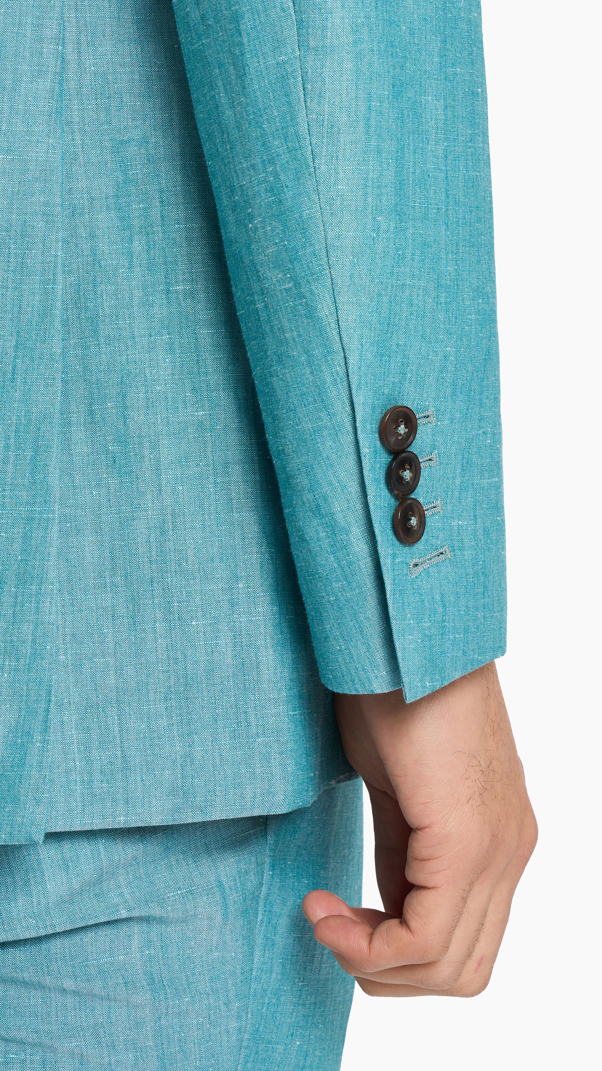 Teal Plain Weave Jacket