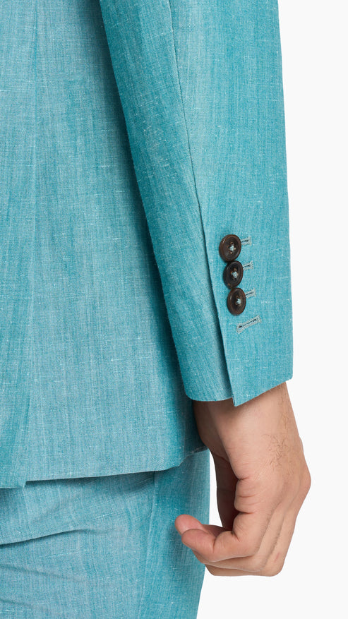 Teal Plain Weave Jacket
