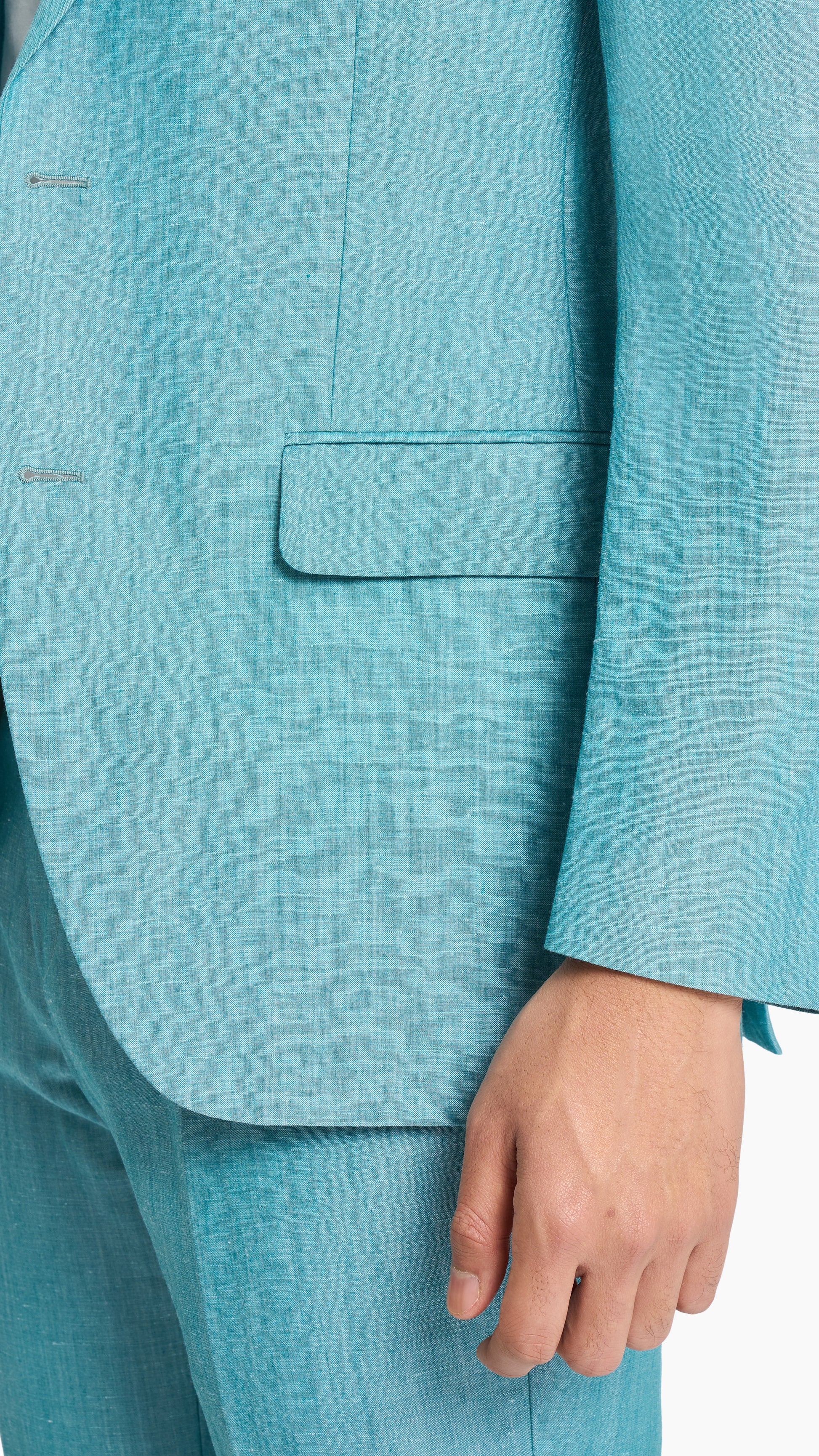 Teal Plain Weave Jacket