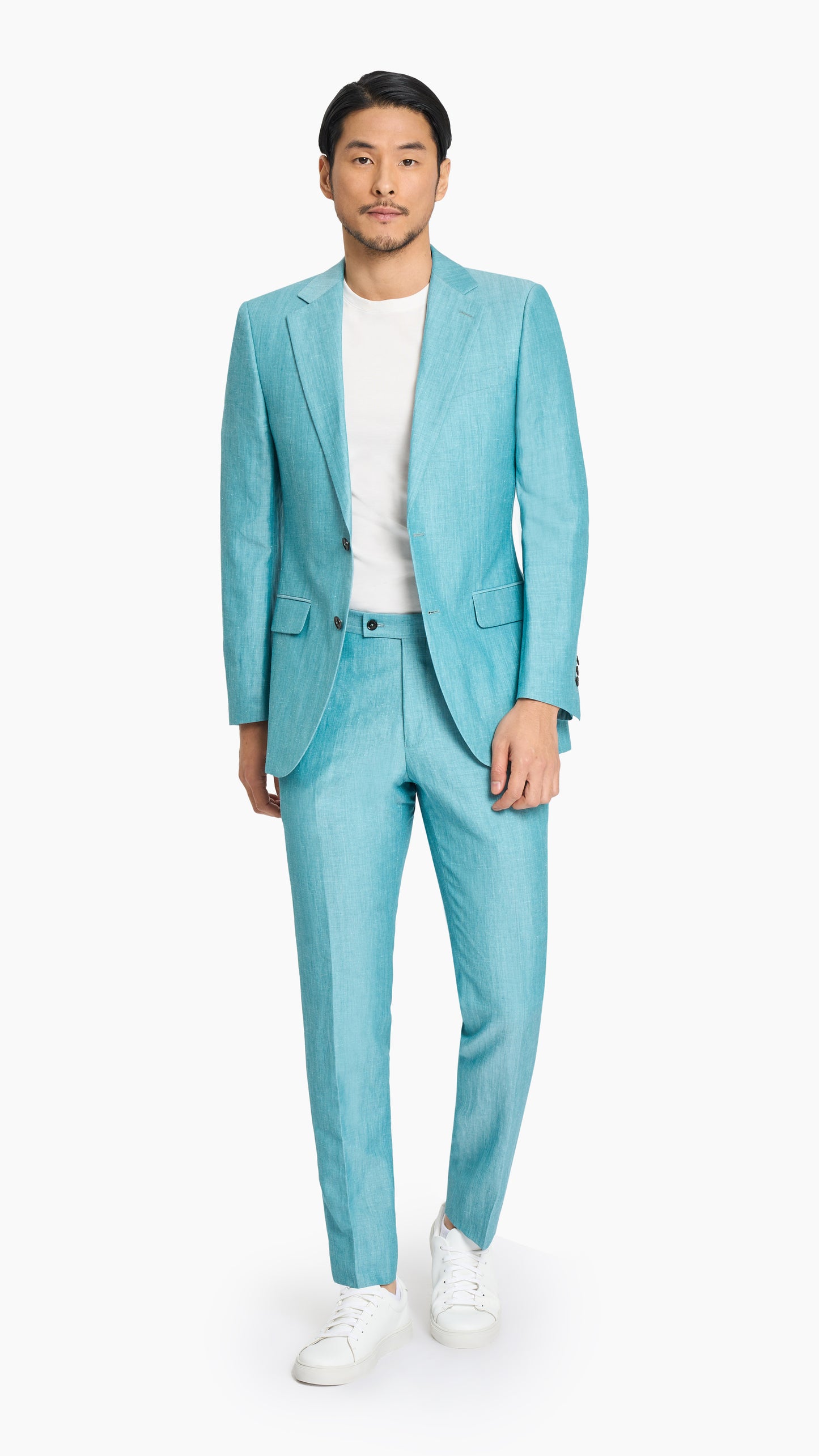 Teal Plain Weave Suit