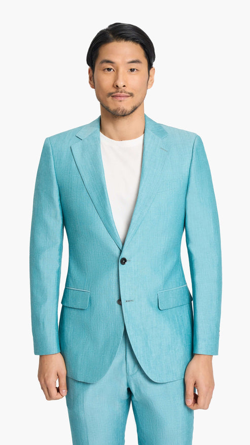 Holland & Sherry Teal Plain Weave Custom Suit