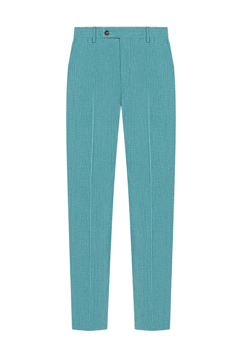 Teal Plain Weave Suit