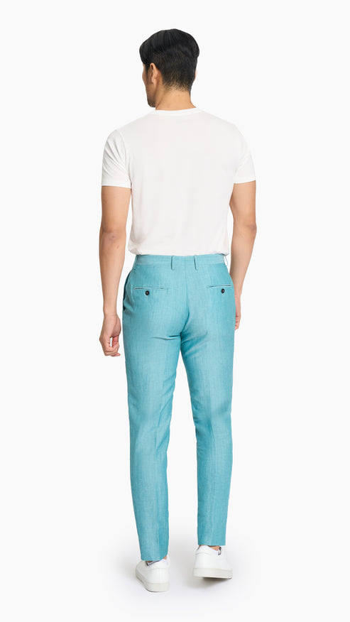 Teal Plain Weave Trouser