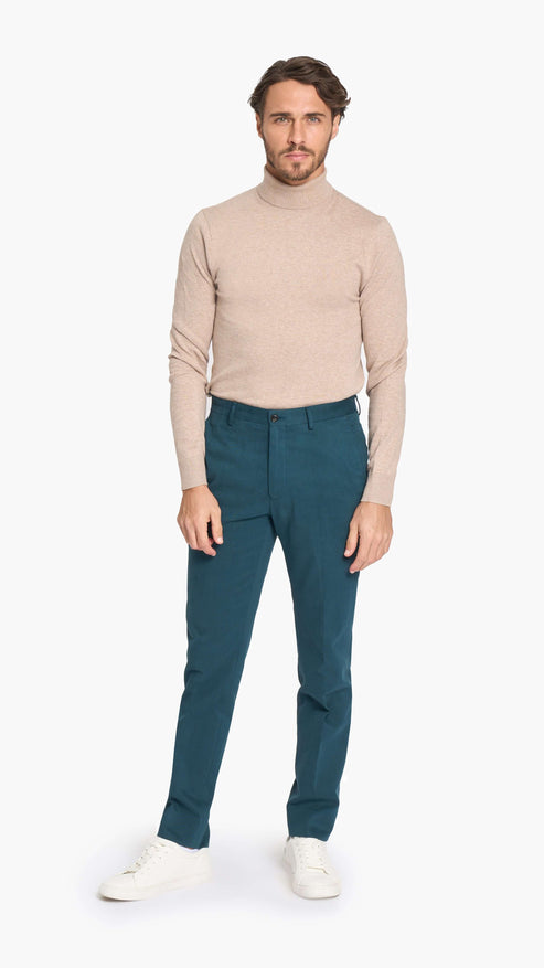 Tessuti di Sondrio Green Brushed Cotton Chino