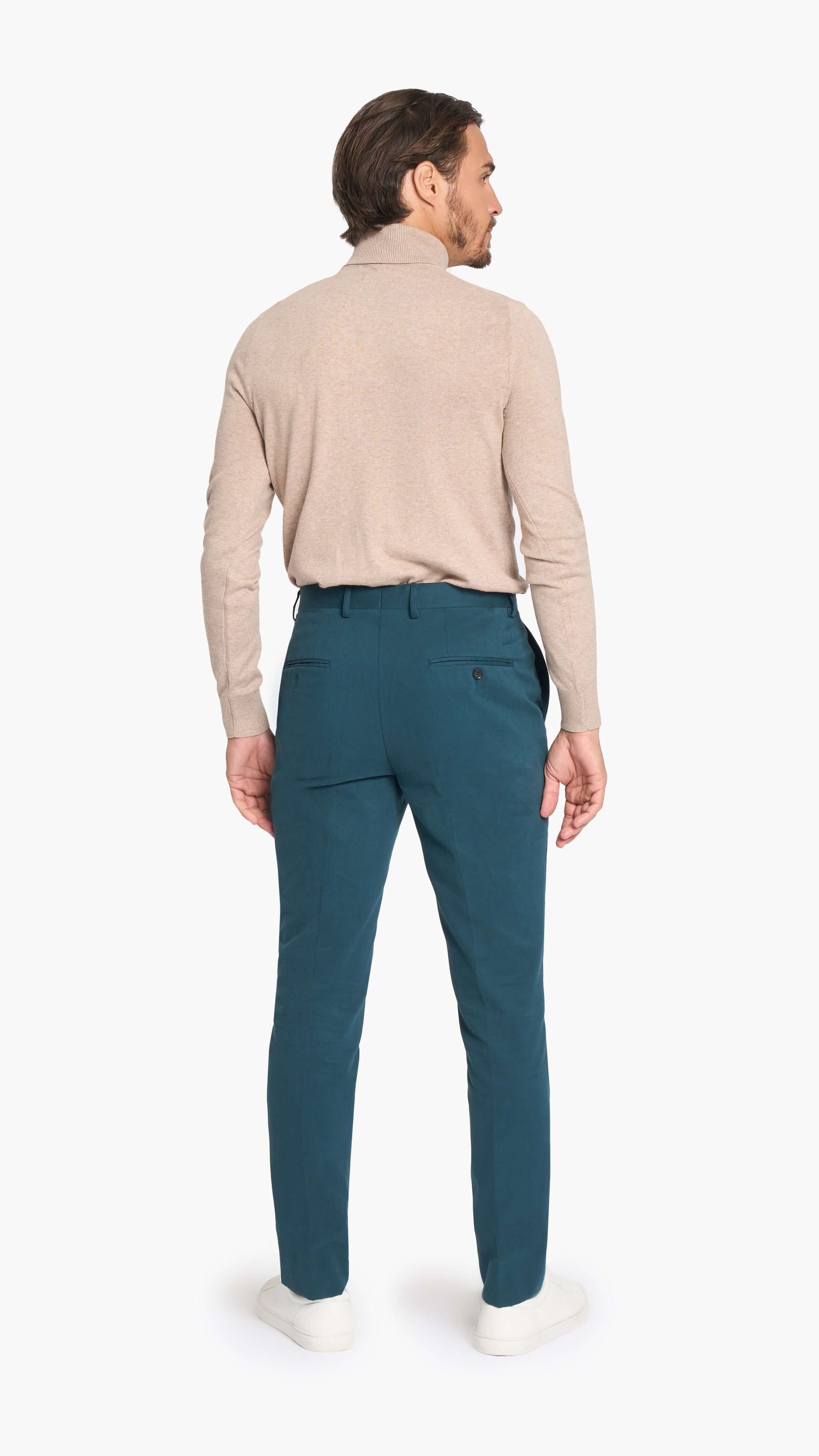 Tessuti di Sondrio Green Brushed Cotton Chino