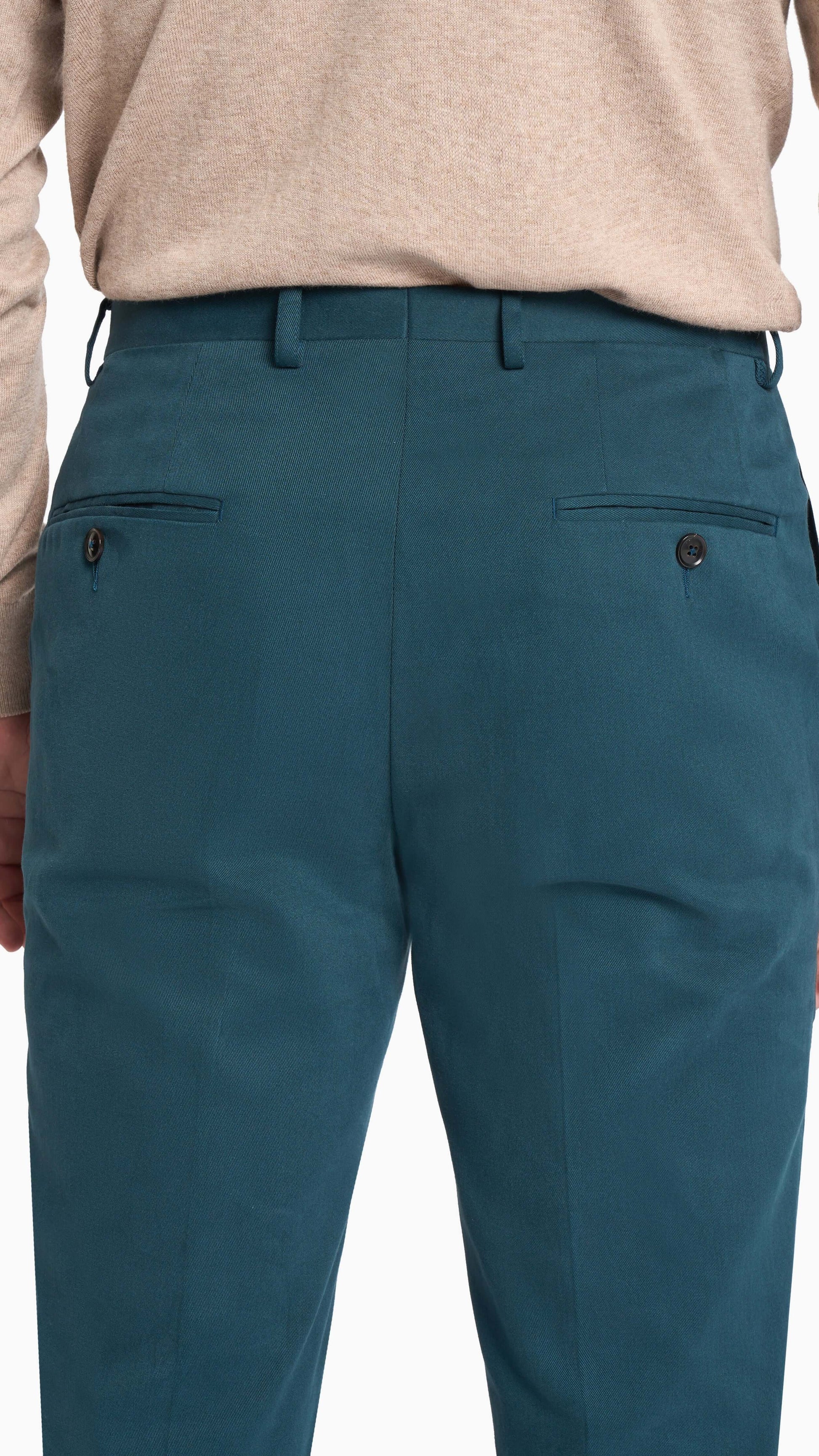 Tessuti di Sondrio Green Brushed Cotton Chino
