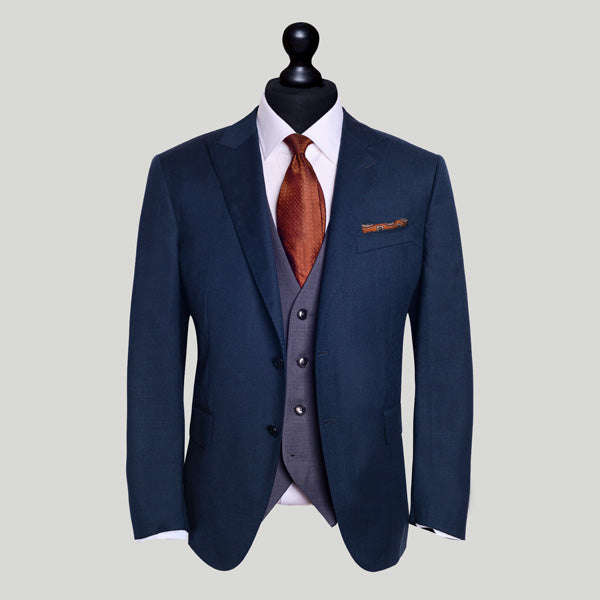 blue slim fit tailored suit London
