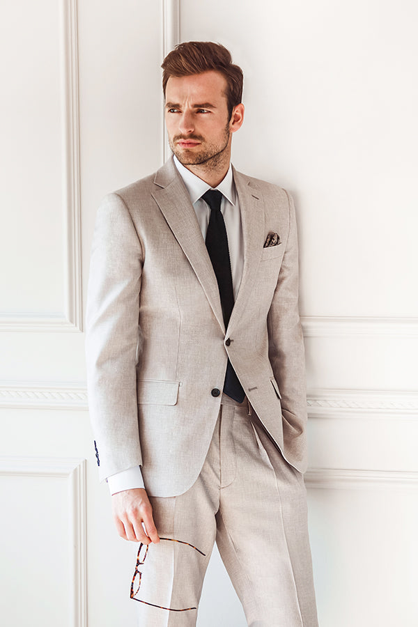 light cream wedding suit men