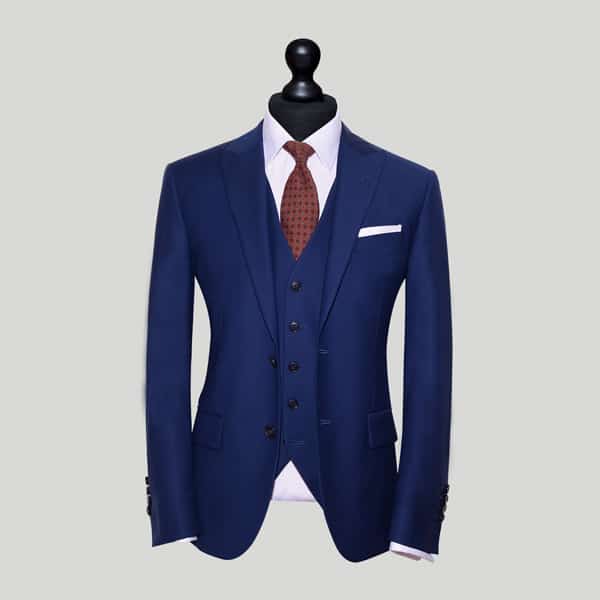 Blue and Pink Shirt Mens Wedding Suit